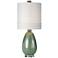 Uttermost Aileana Frosted Rust Green Glass Buffet Table Lamp