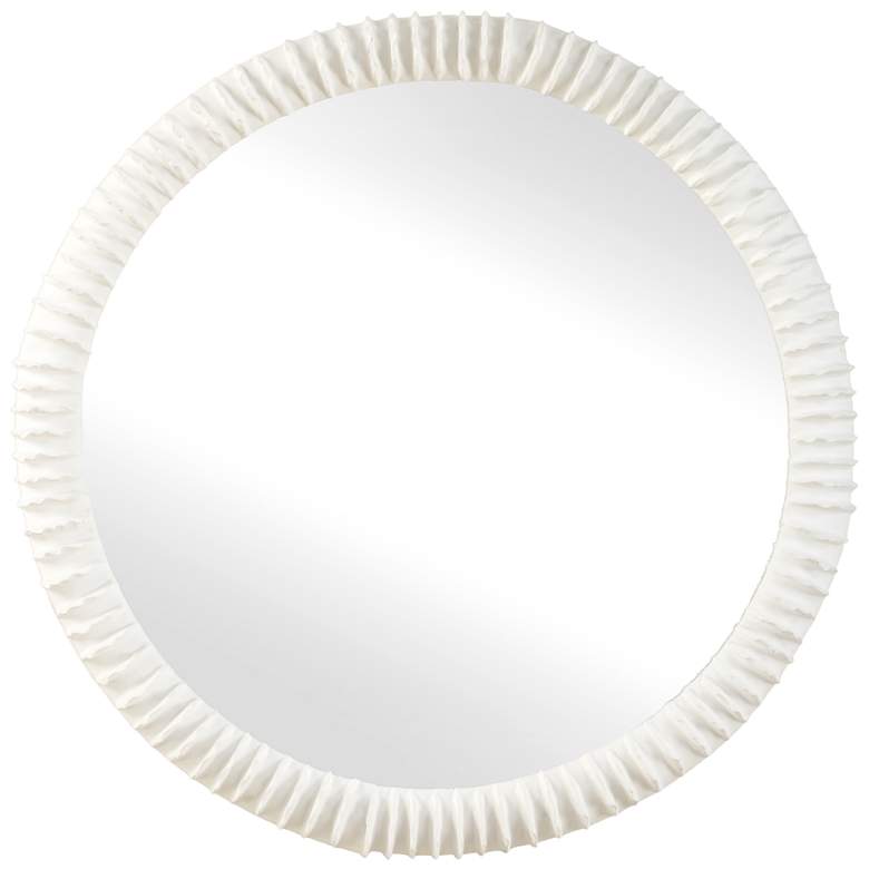 Image 2 Uttermost Akiko White 35 1/2" Round Mirror