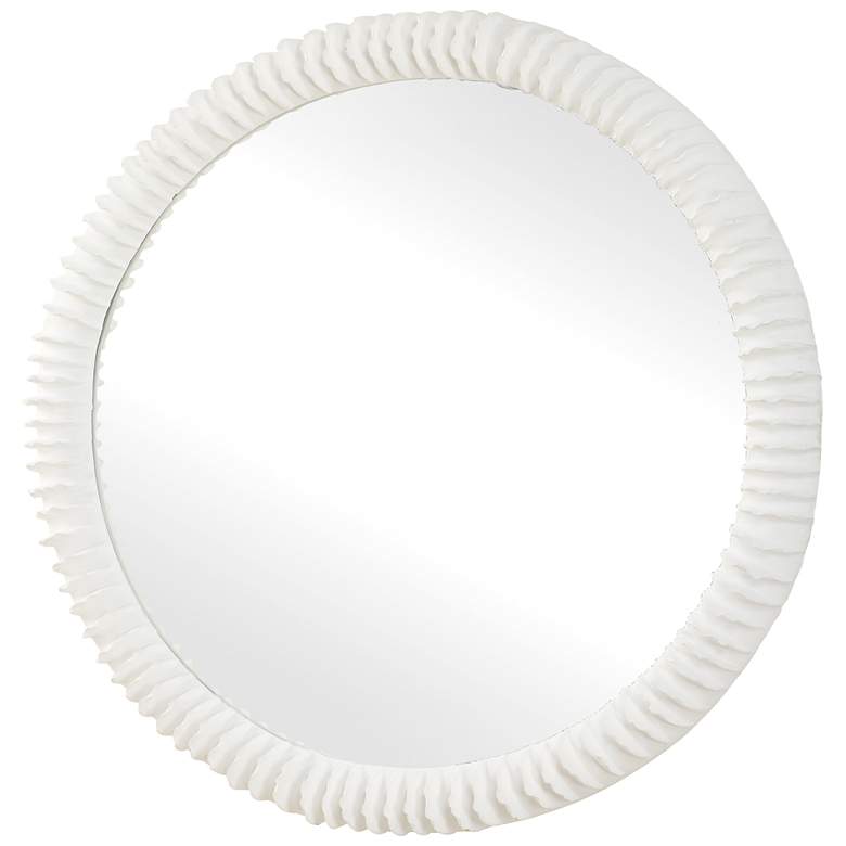 Image 4 Uttermost Akiko White 35 1/2" Round Mirror more views