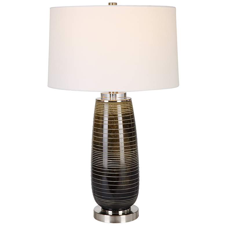 Image 1 Uttermost Alamance Ombre Rustic Bronze Glass Table Lamp
