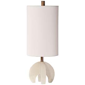 Image2 of Uttermost Alanea 23 1/2" Modern Polished White Alabaster Accent Lamp