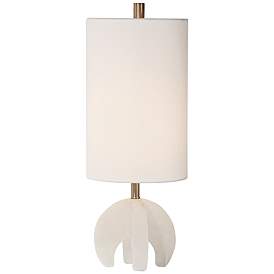 Image3 of Uttermost Alanea 23 1/2" Modern Polished White Alabaster Accent Lamp more views