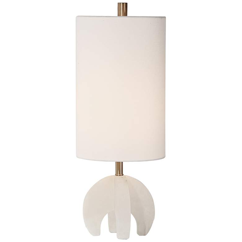 Image 3 Uttermost Alanea 23 1/2 inch Modern Polished White Alabaster Accent Lamp more views