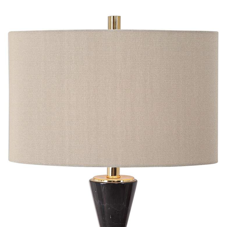 Image 4 Uttermost Alastair 29 3/4" Modern Black Marble Hourglass Table Lamp more views
