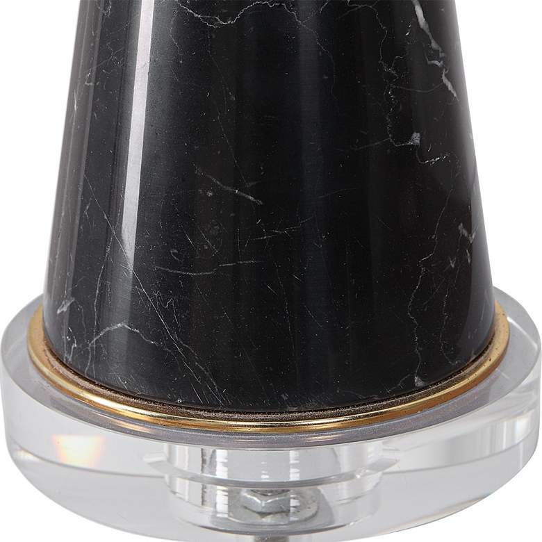 Image 6 Uttermost Alastair 29 3/4" Modern Black Marble Hourglass Table Lamp more views
