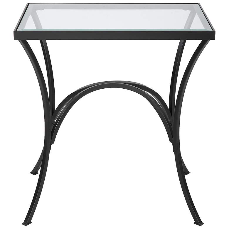 Image 3 Uttermost Alayna 22" Wide Black Metal and Glass End Table