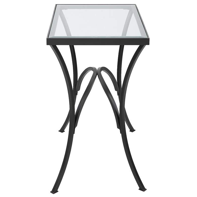 Image 6 Uttermost Alayna 22" Wide Black Metal and Glass End Table more views