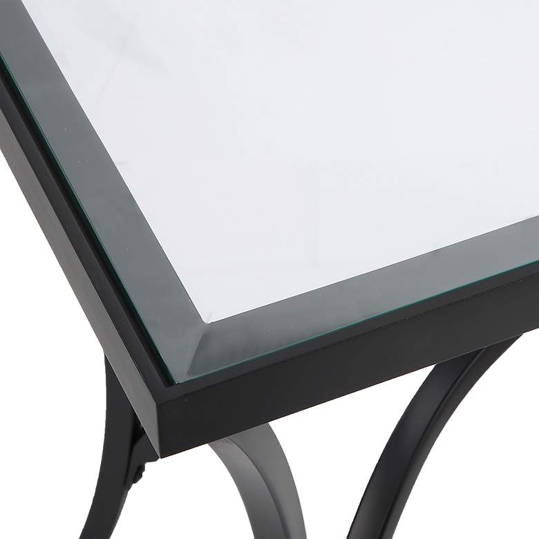 Image 7 Uttermost Alayna 22" Wide Black Metal and Glass End Table more views