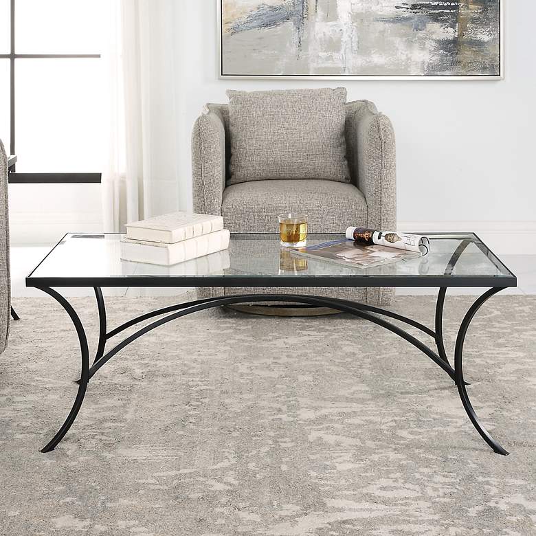 Image 2 Uttermost Alayna 48" L x 18" H Black Coffee Table