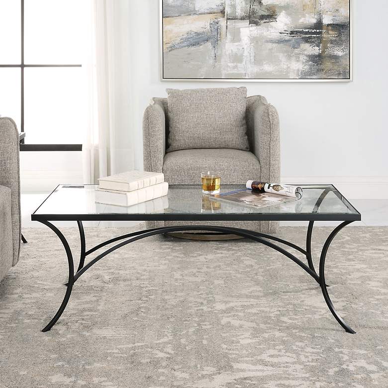 Image 4 Uttermost Alayna 48" L x 18" H Black Coffee Table more views
