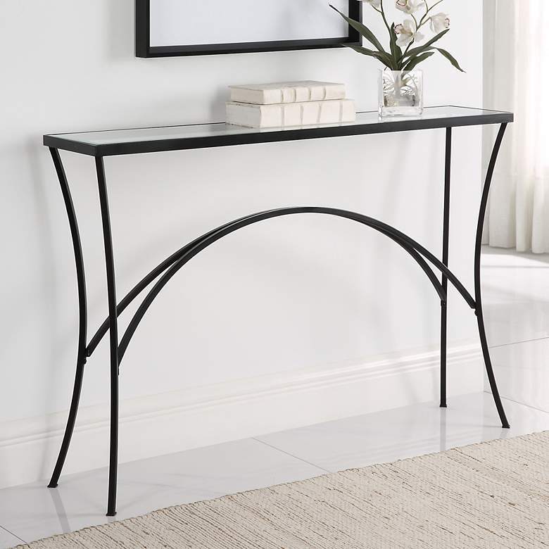 Image 2 Uttermost Alayna 48" Wide Black Rectangular Console Table