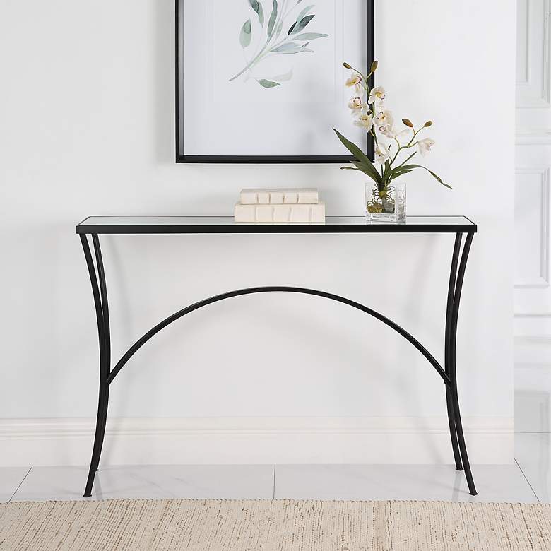 Image 4 Uttermost Alayna 48" Wide Black Rectangular Console Table more views