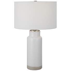 Image1 of Uttermost Albany 27 3/4" Modern White Ceramic Table Lamp