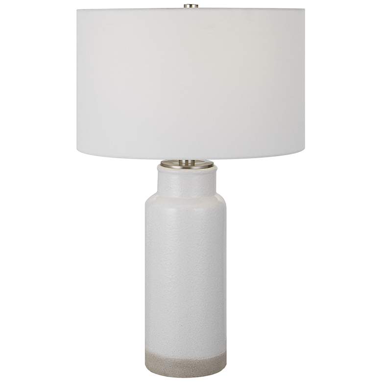 Image 1 Uttermost Albany 27 3/4 inch Modern White Ceramic Table Lamp