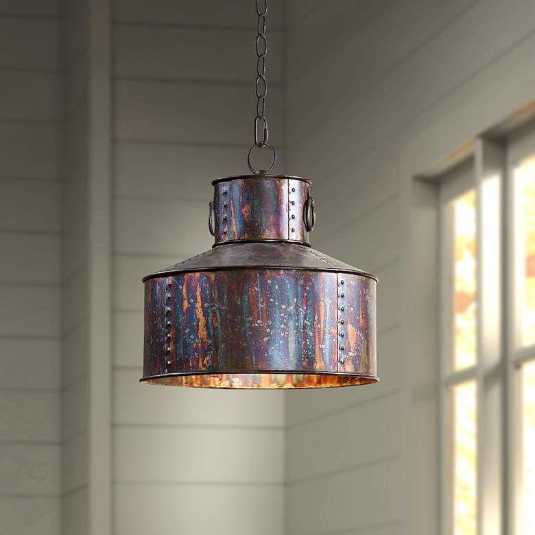 Image 1 Uttermost Albiano Giaveno 14" Wide Oxidized Bronze Pendant