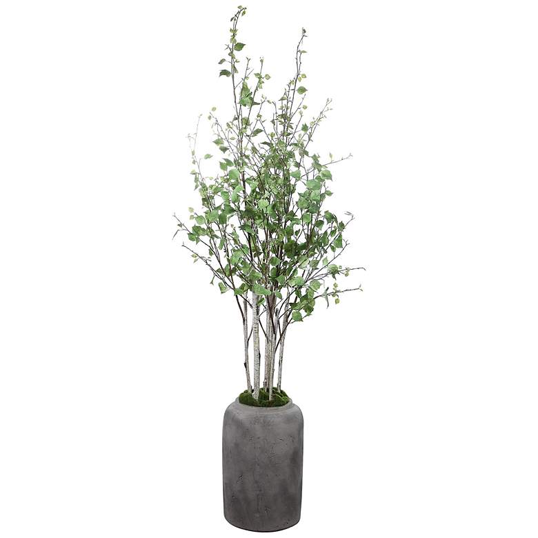Image 2 Uttermost Aldis River Birch 72" High Faux Plant in Urn