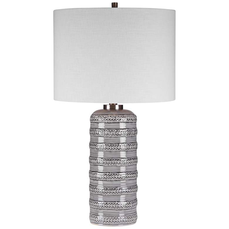 Image 2 Uttermost Alenon 28 inch Light Gray Ceramic Table Lamp