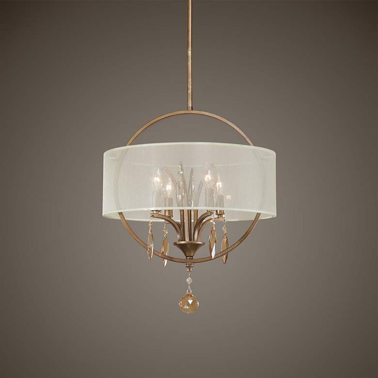 Image 1 Uttermost Alenya 17 3/4" Wide Burnished Gold Pendant with Shade