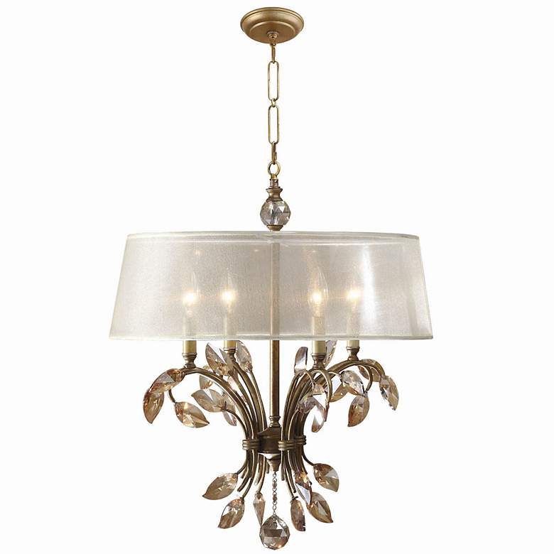 Image 2 Uttermost Alenya 4-Light 21 inch Wide Burnished Gold Chandelier