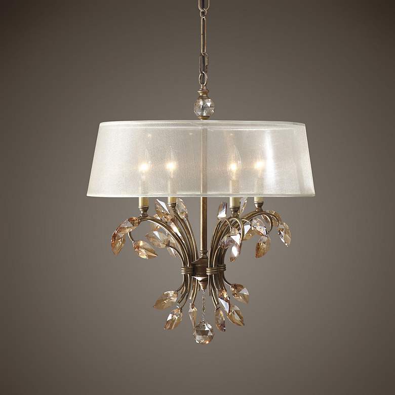 Image 3 Uttermost Alenya 4-Light 21" Wide Burnished Gold Chandelier more views