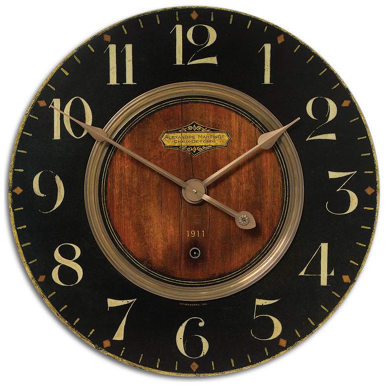Image 2 Uttermost Alexandre Martinot Brass 23" Round Wall Clock