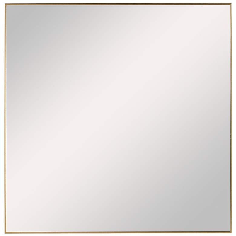 Image 2 Uttermost Alexo Brushed Gold 28" Square Wall Mirror