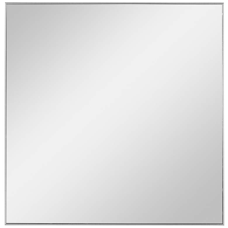 Image 2 Uttermost Alexo Brushed Silver 28" Square Wall Mirror