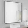 Uttermost Alexo Matte Black 28" Square Wall Mirror
