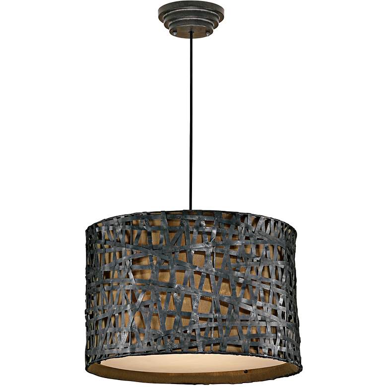 Image 2 Uttermost Alita 22 inch Wide Rust Black Pendant Chandelier