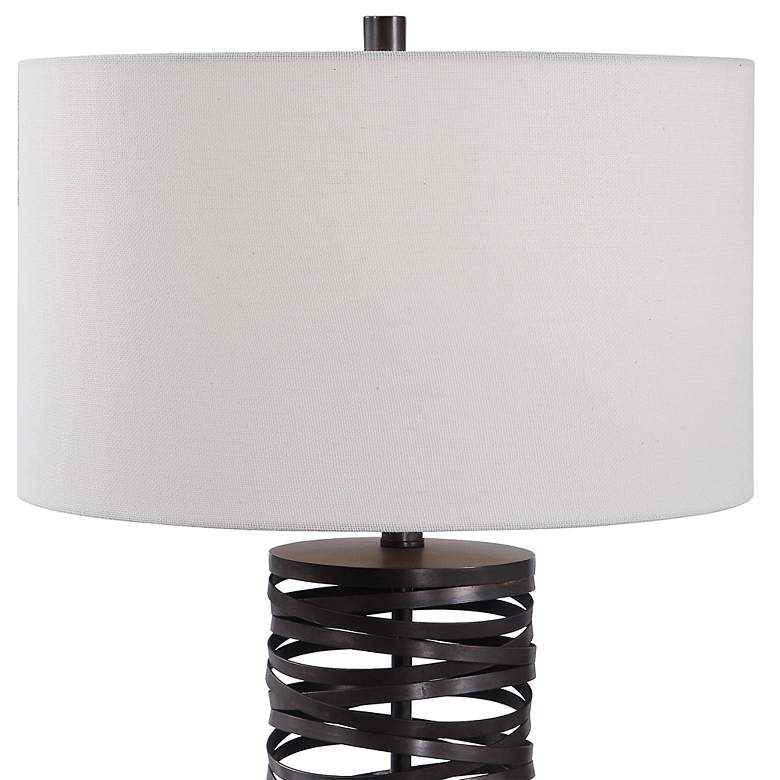 Image 4 Uttermost Alita Aged Rust Black Metal Cylindrical Table Lamp more views
