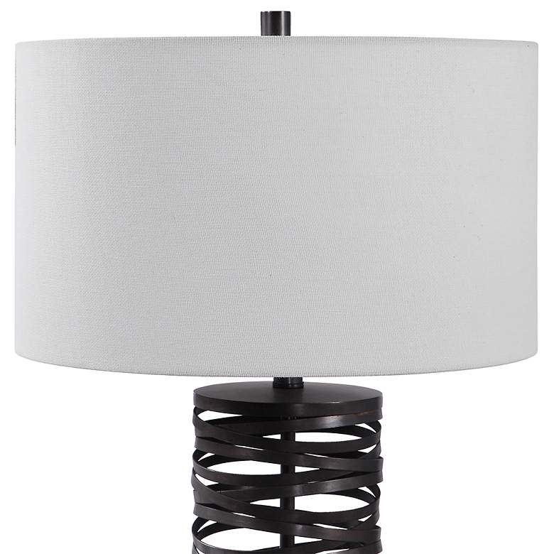 Image 6 Uttermost Alita Aged Rust Black Metal Cylindrical Table Lamp more views