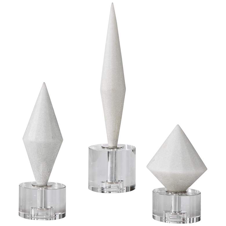 Image 2 Uttermost Alize 14" High Diamond Crystal Sculptures Set of 3