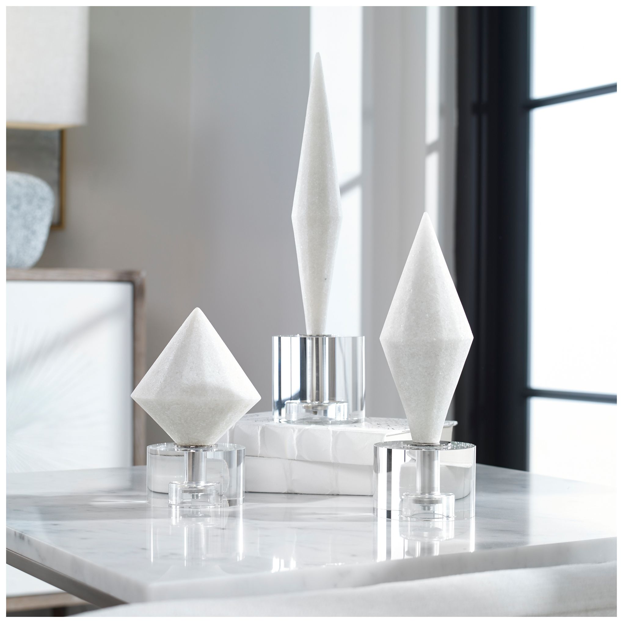 Image 4 Uttermost Alize 14" High Diamond Crystal Sculptures Set of 3 more views