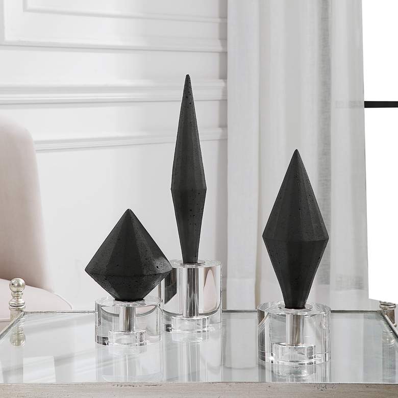 Image 1 Uttermost Alize Black Diamond Modern Sculptures Set of 3