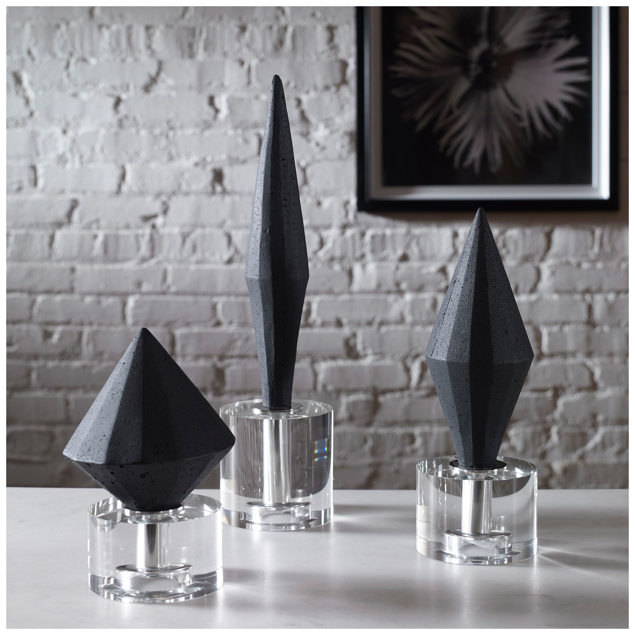 Image 4 Uttermost Alize Black Diamond Modern Sculptures Set of 3 more views