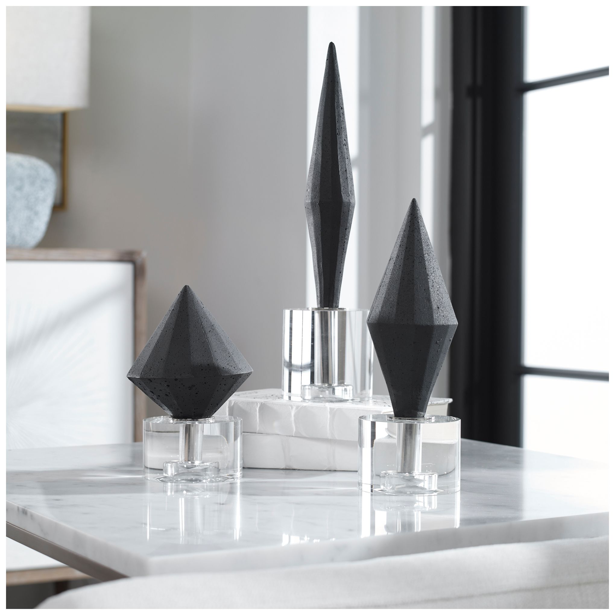Image 5 Uttermost Alize Black Diamond Modern Sculptures Set of 3 more views