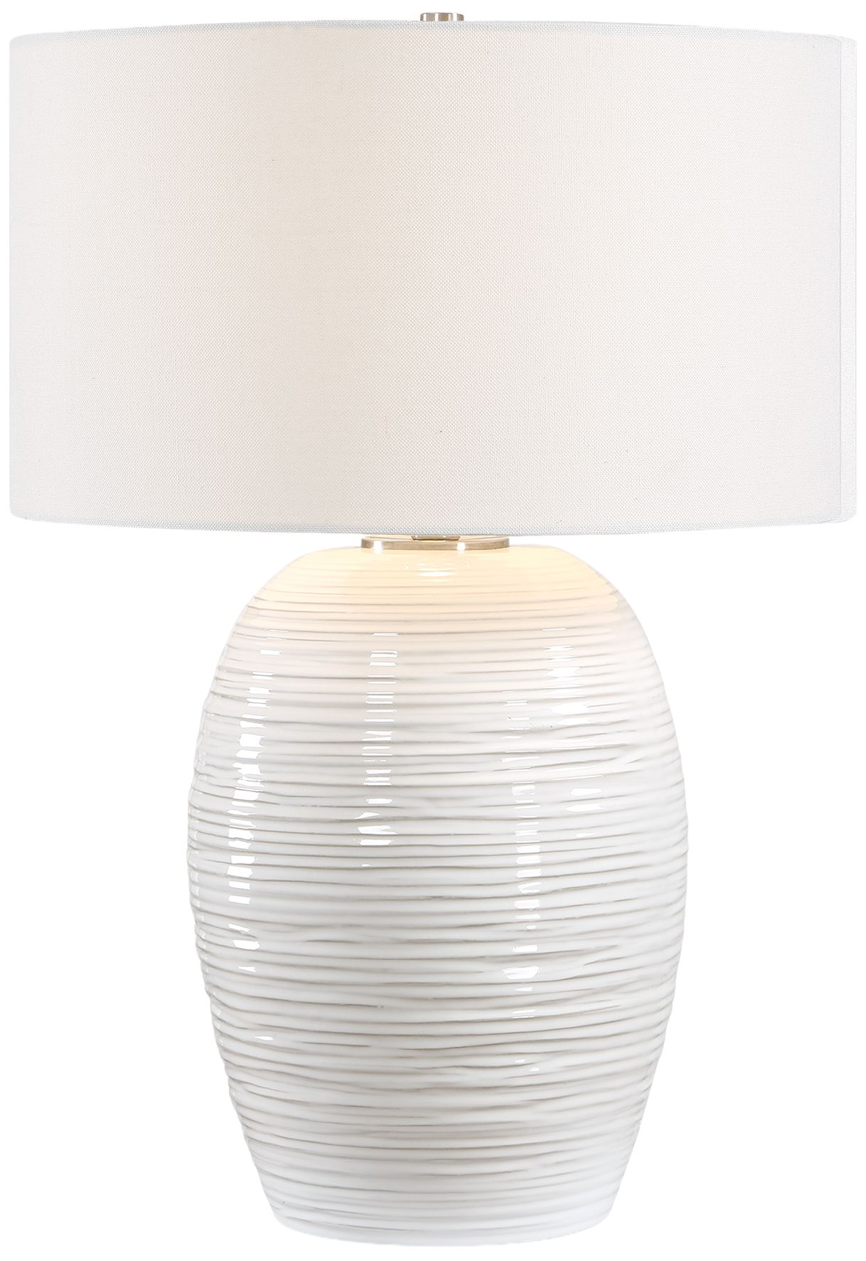 Image 2 Uttermost Alkman 26" White Ceramic Table Lamp