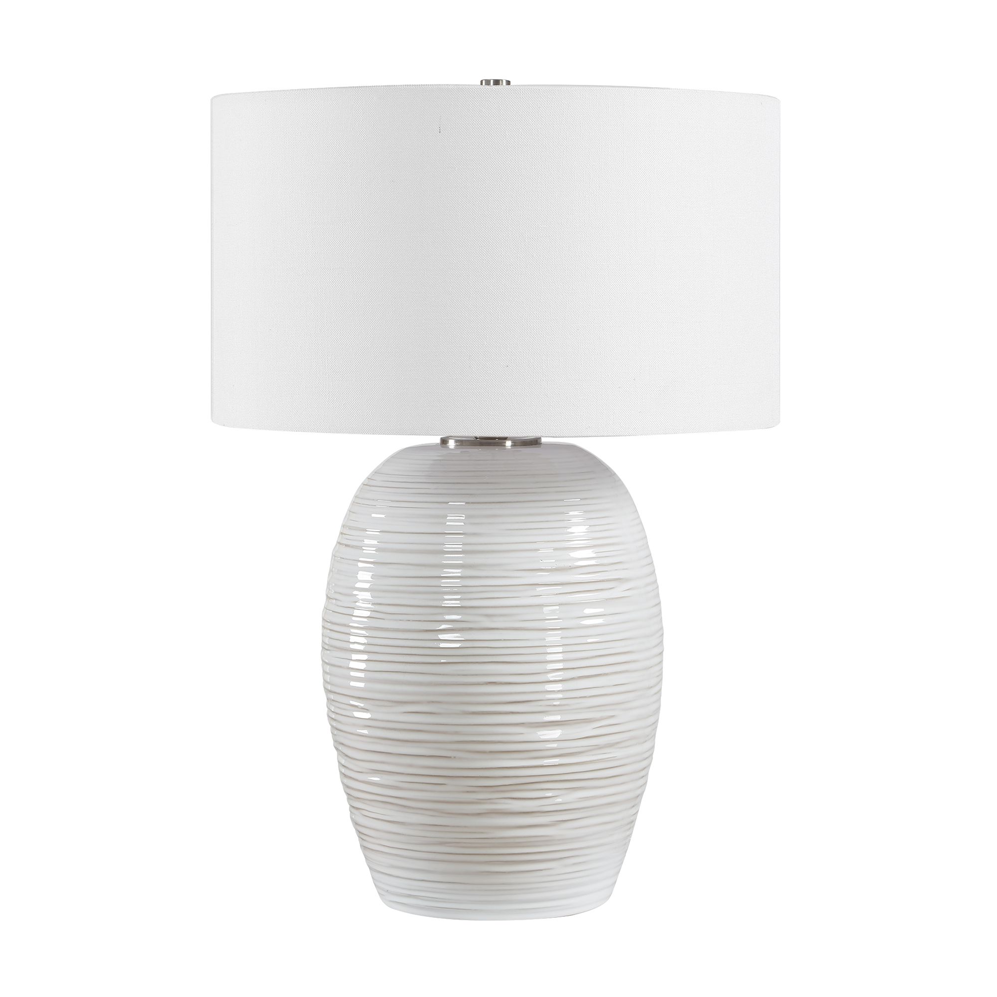 Image 4 Uttermost Alkman 26" White Ceramic Table Lamp more views