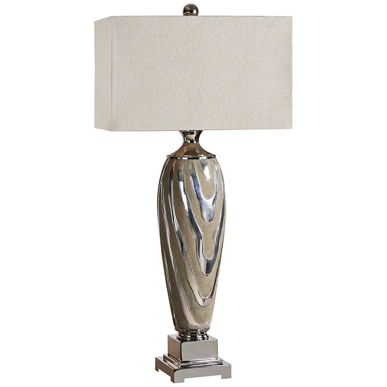 Image 1 Uttermost Allegheny Textured Ceramic Beige Table Lamp