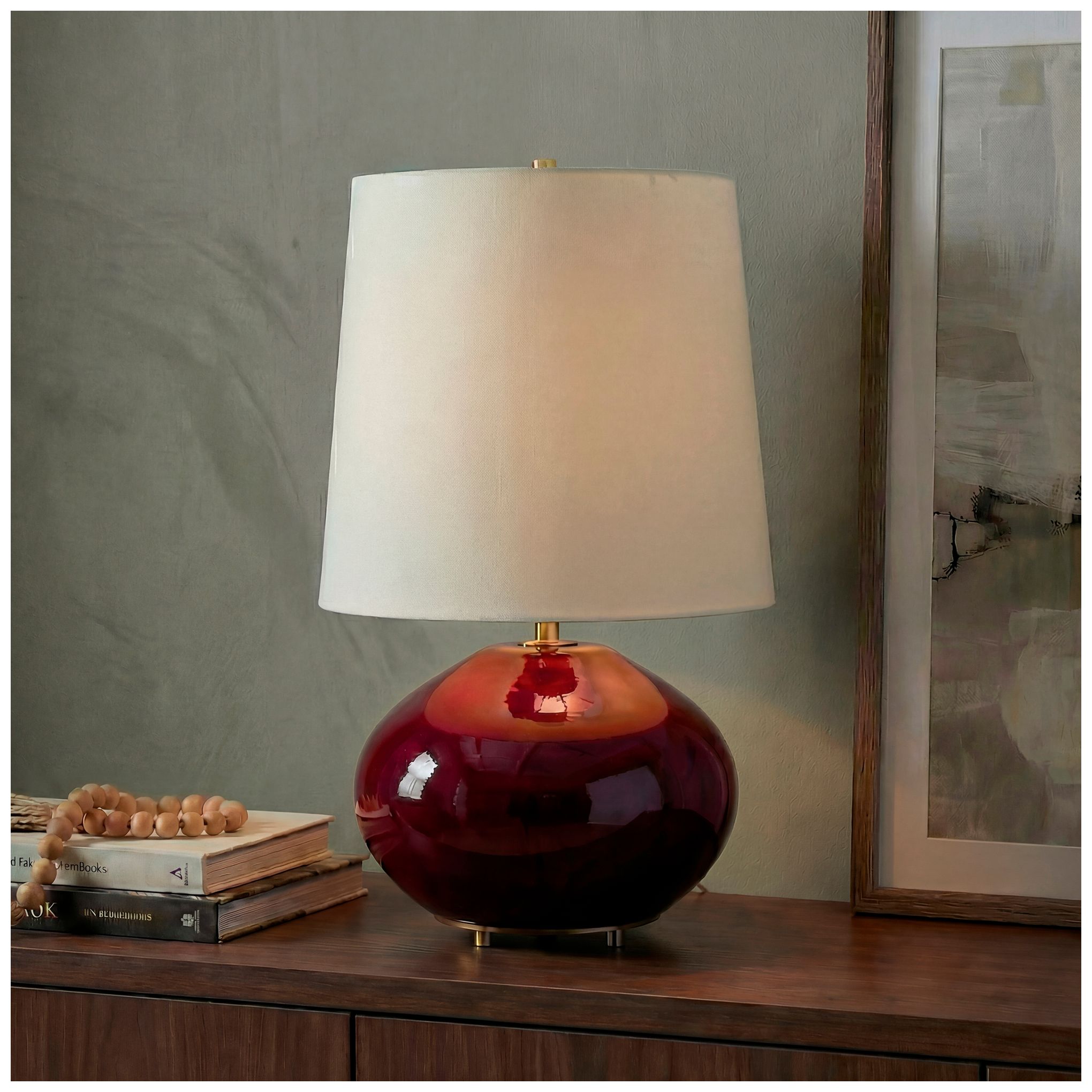 Image 2 Uttermost Allemand 19 3/4" Dark Ruby Ceramic Table Lamp more views