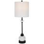 2_Uttermost Alliance 32 1/2" White Marble Black Iron Buffet Table Lamp