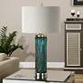 Uttermost Almanzora 29 3/4" Blue Glass Cylindrical Table Lamp