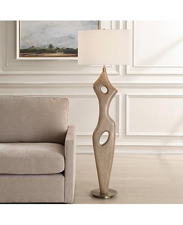 Uttermost Almyra 65 1/4" Wood Floor Lamp