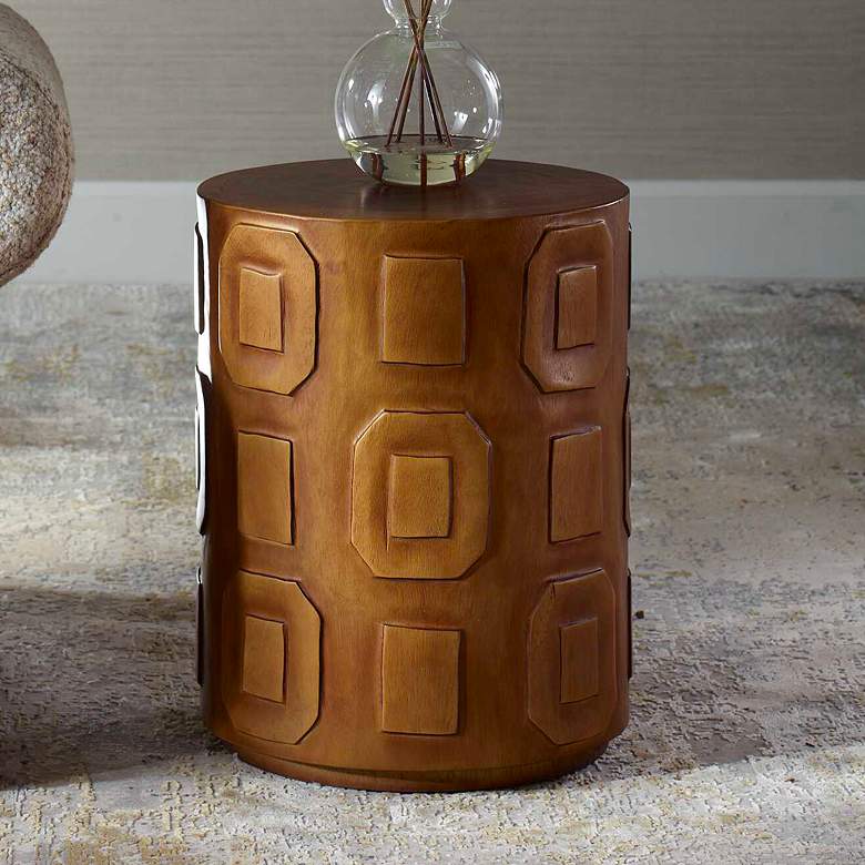 Image 1 Uttermost Alson 14" Wide Suar Wood Round Accent Table