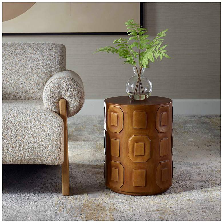 Image 3 Uttermost Alson 14" Wide Suar Wood Round Accent Table more views