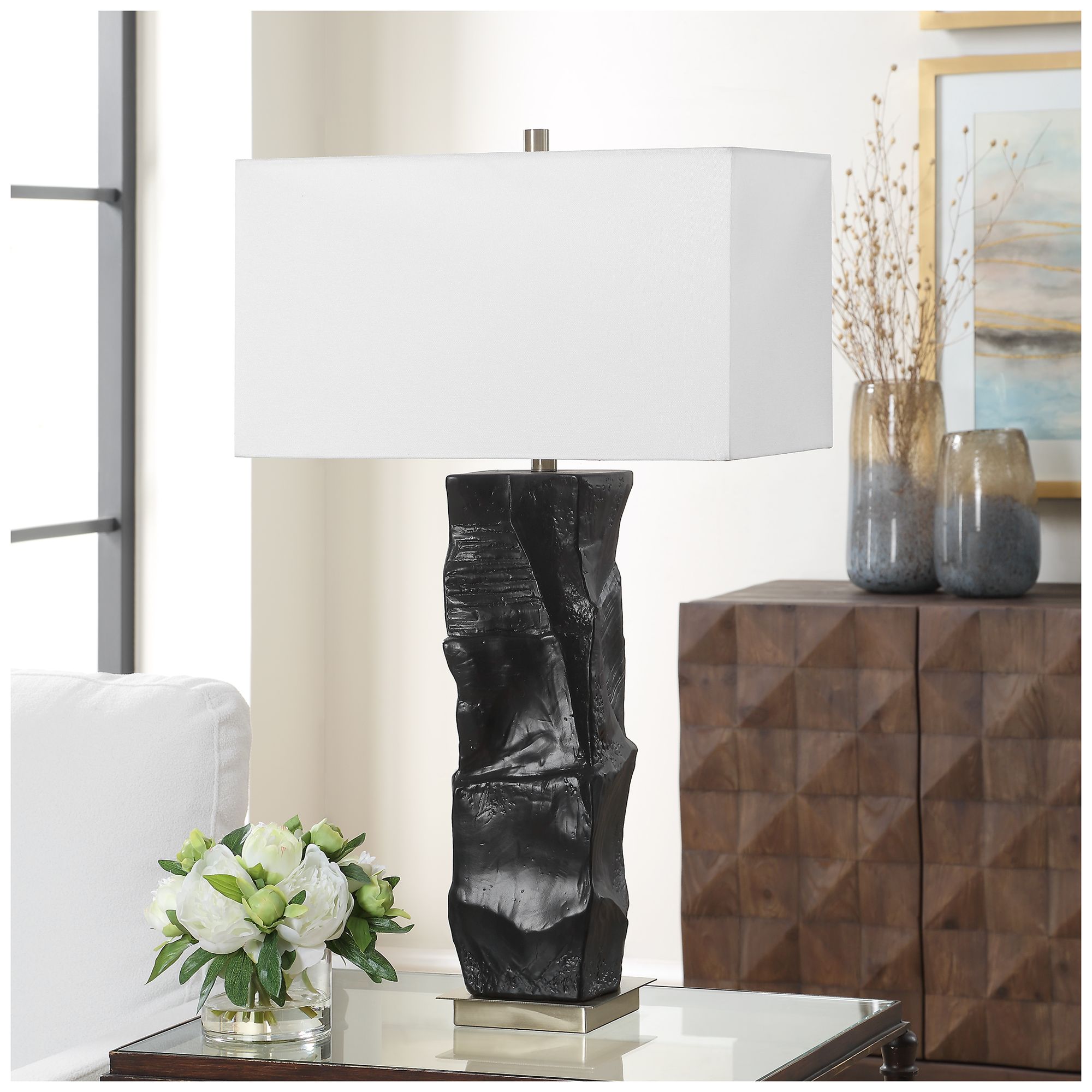 Image 3 Uttermost Altaria 33" Black Ceramic Table Lamp more views