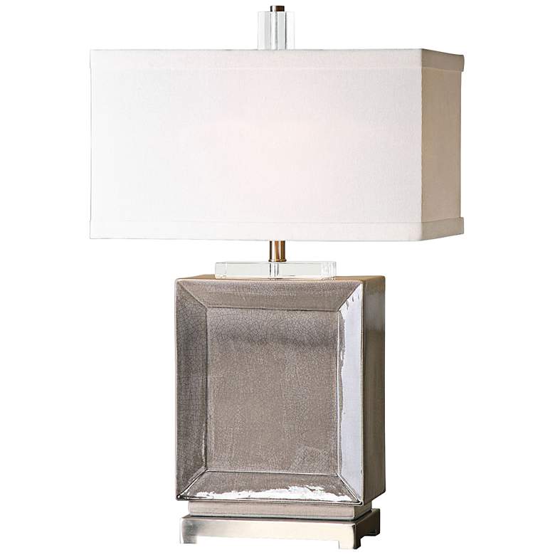 Image 1 Uttermost Altura Crackled Gray Ceramic Table Lamp