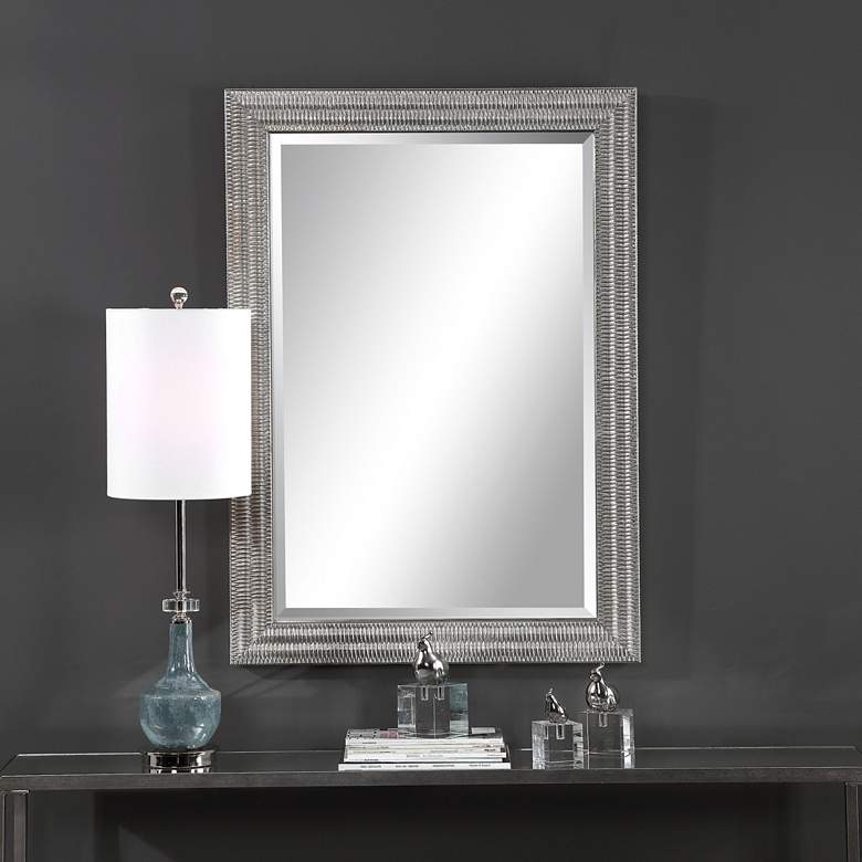 Uttermost Alwin Silver Leaf 29 1/2 inch x 41 1/2 inch Wall Mirror