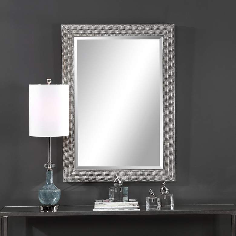 Image 1 Uttermost Alwin Silver Leaf 29 1/2" x 41 1/2" Wall Mirror