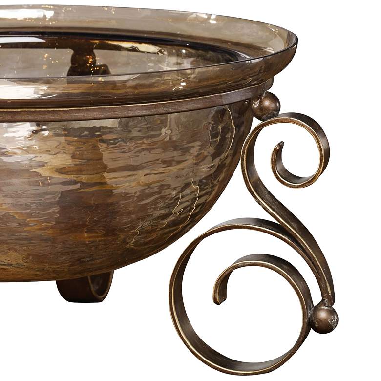Image 3 Uttermost Alya 17" Wide Rustic Scroll Glass Bowl more views